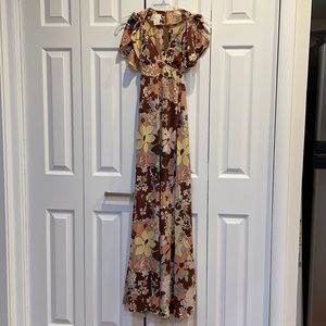 Terri Juniors size 7 vintage maxi dress